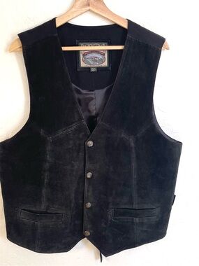 Western Vintage Genuine Suede Leather Vest Pacific Trail Mens XL Cowboy Biker